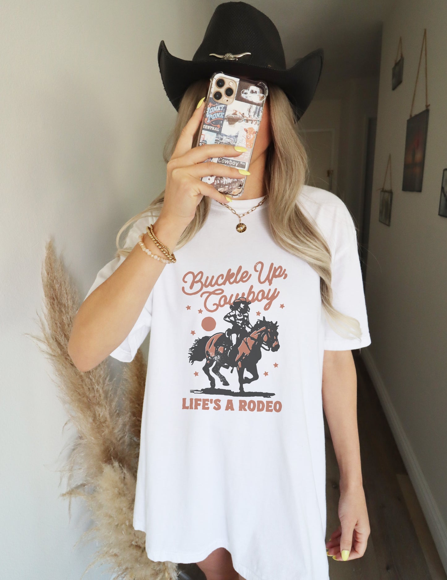 Buckle Up Cowboy Life's A Rodeo Tee