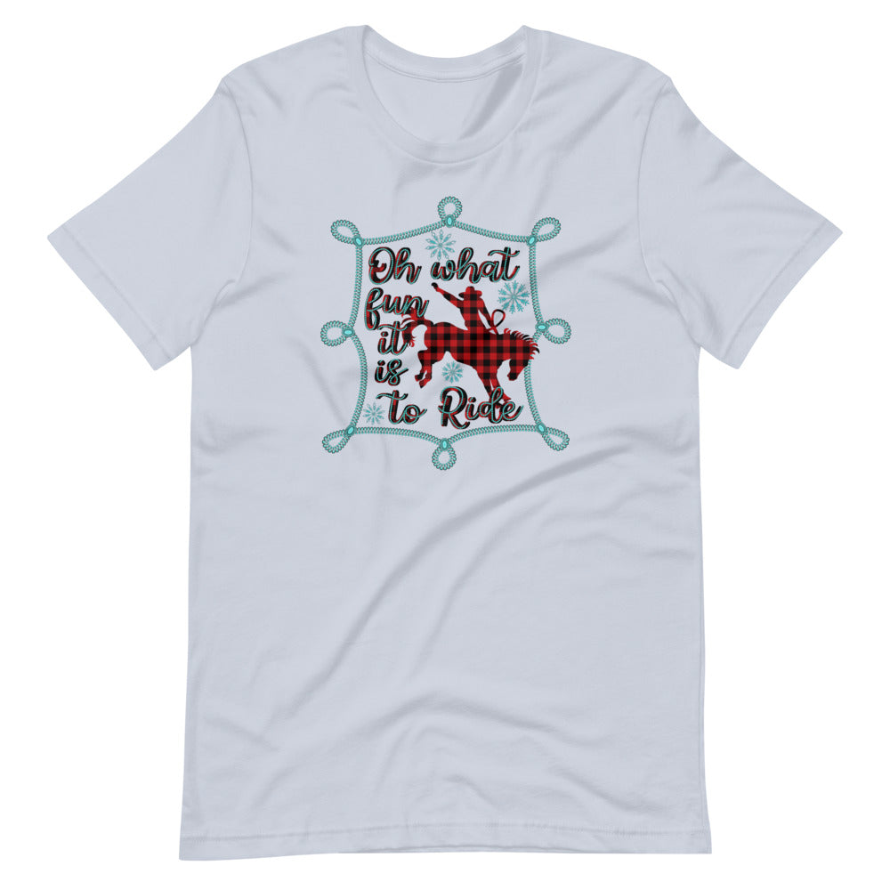 Oh What Fun It Is To Ride Country Christmas Tee