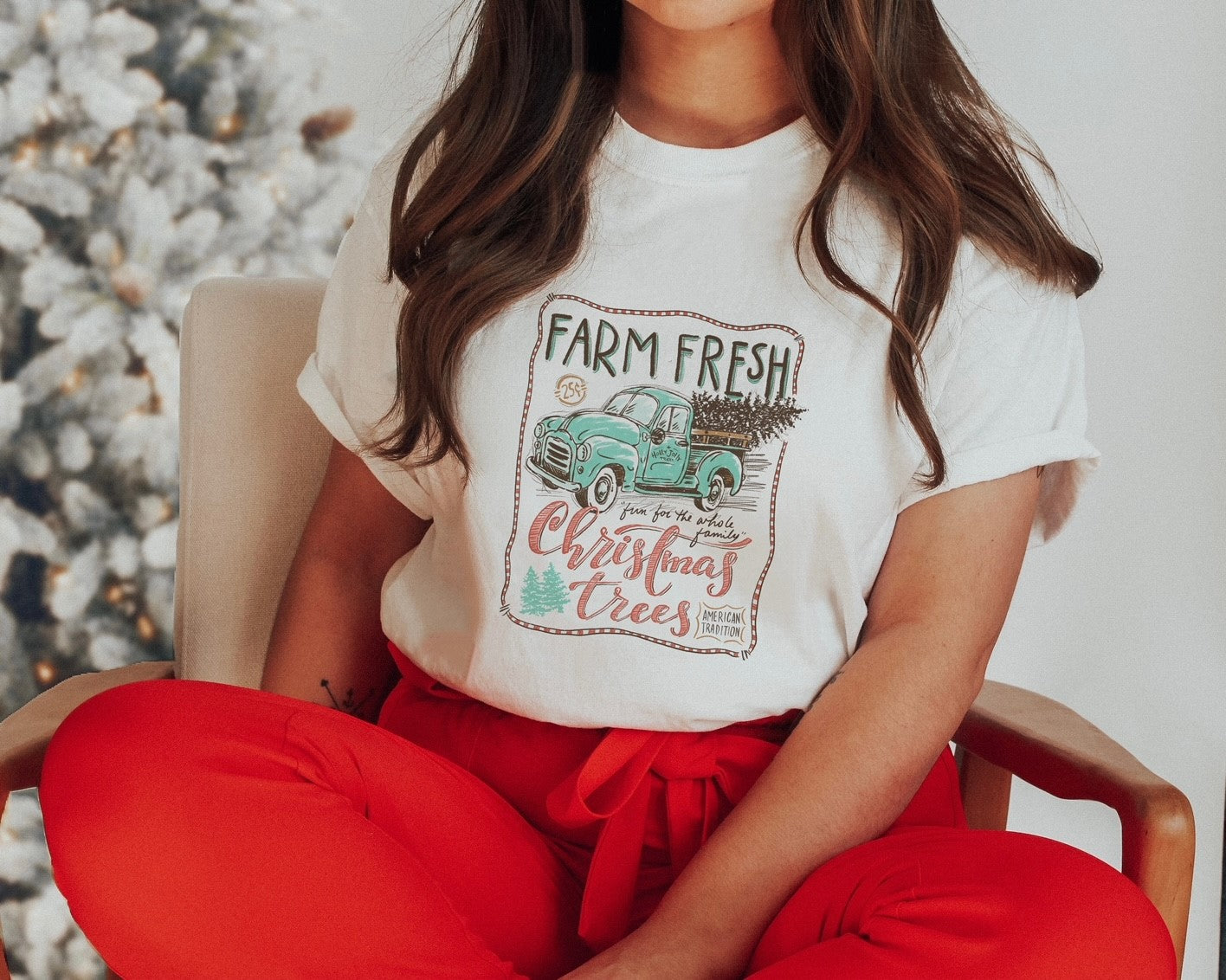 Farm Fresh Christmas Trees American Tradition Tee