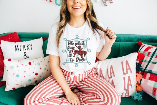 Oh What Fun It Is To Ride Country Christmas Tee