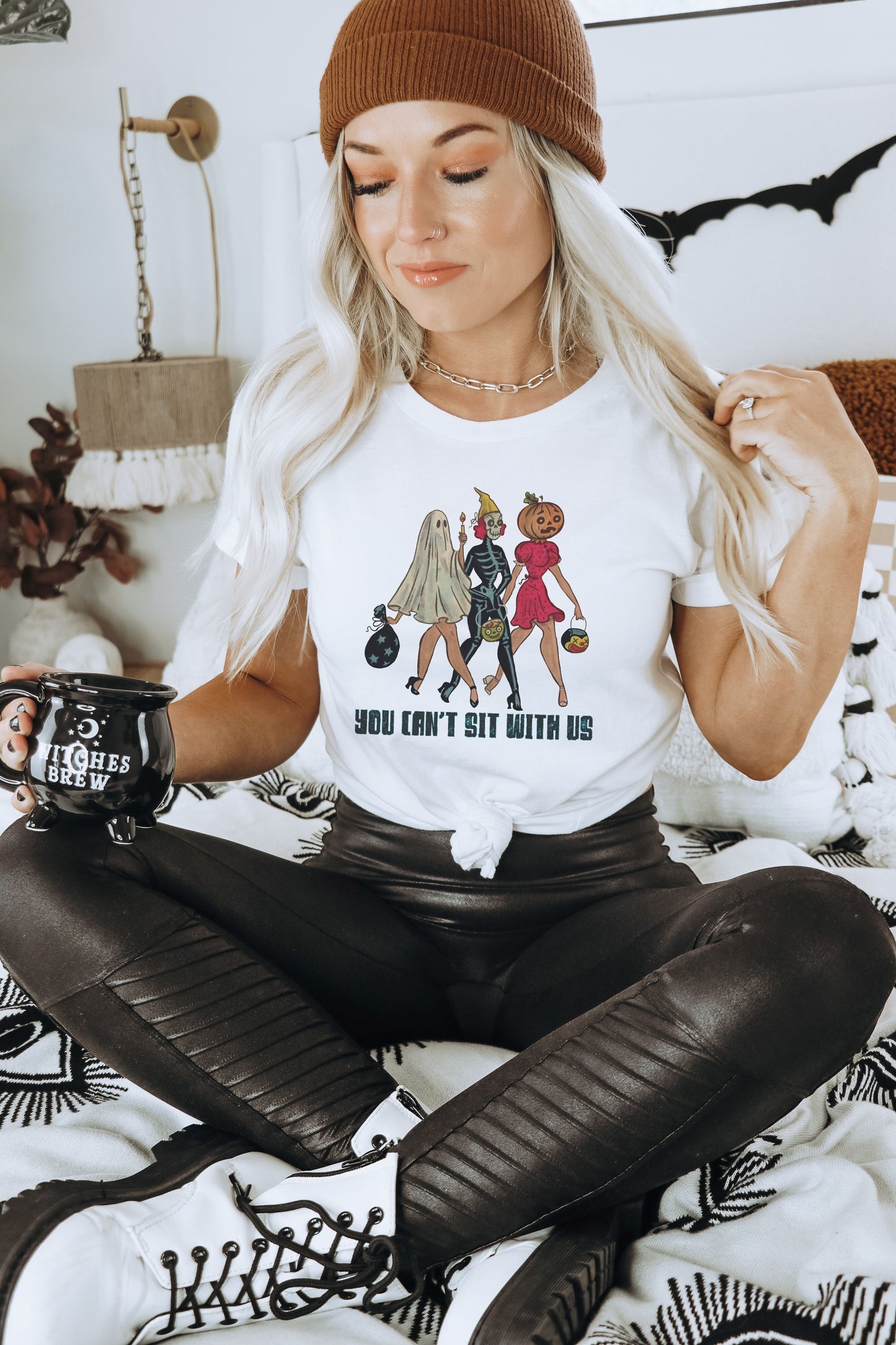 You Can't Sit With Us Vintage Pinup Halloween Tee