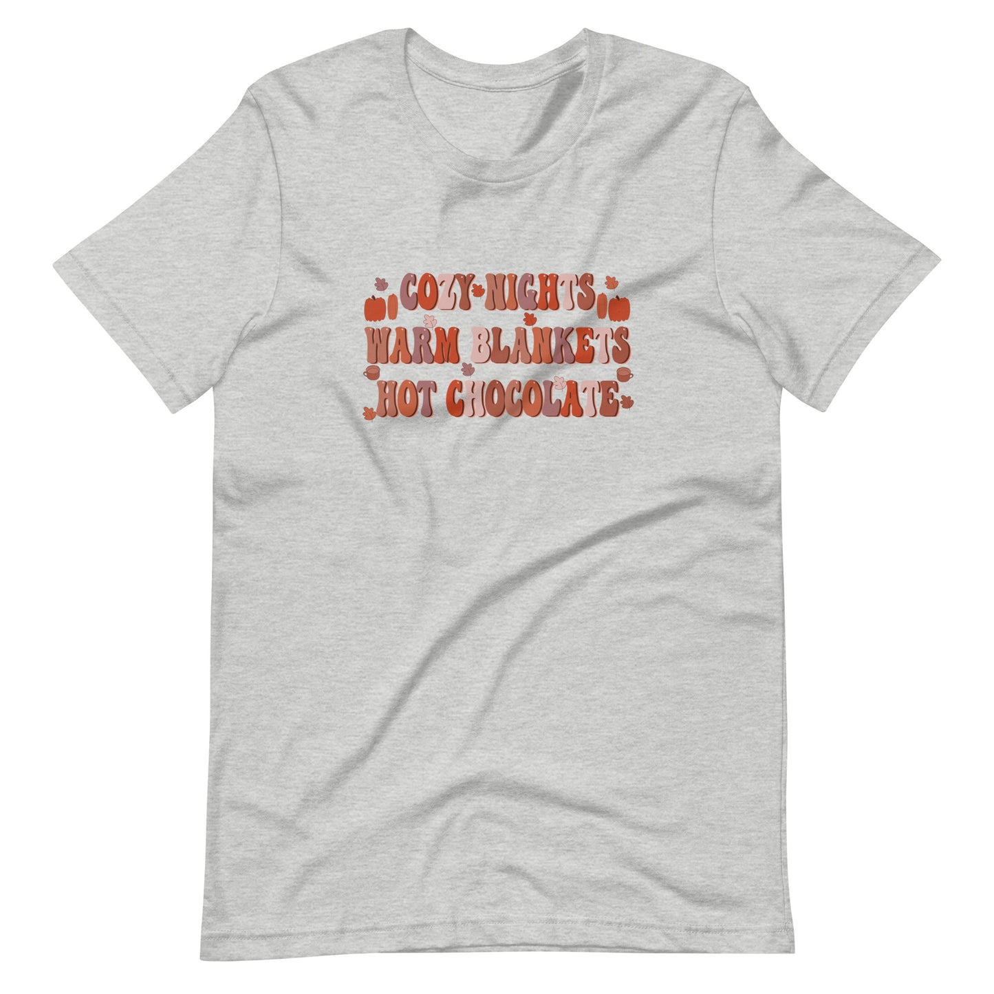 Cozy Nights Warm Blankets Hot Chocolate Fall Tee